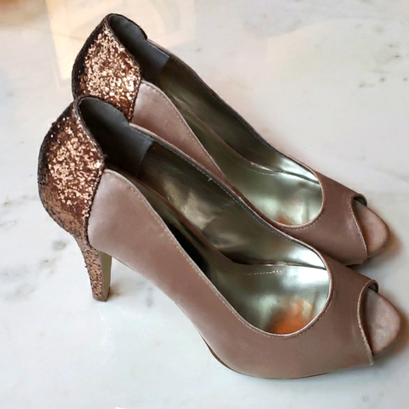 Style & Co Nevaeh peeptoe glitter heels size 8 - Picture 6 of 10
